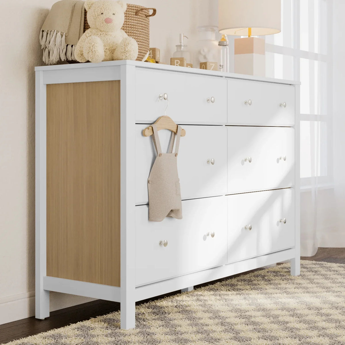 Storkcraft Horizon 6 Drawer Nursery Double Dresser, Driftwood