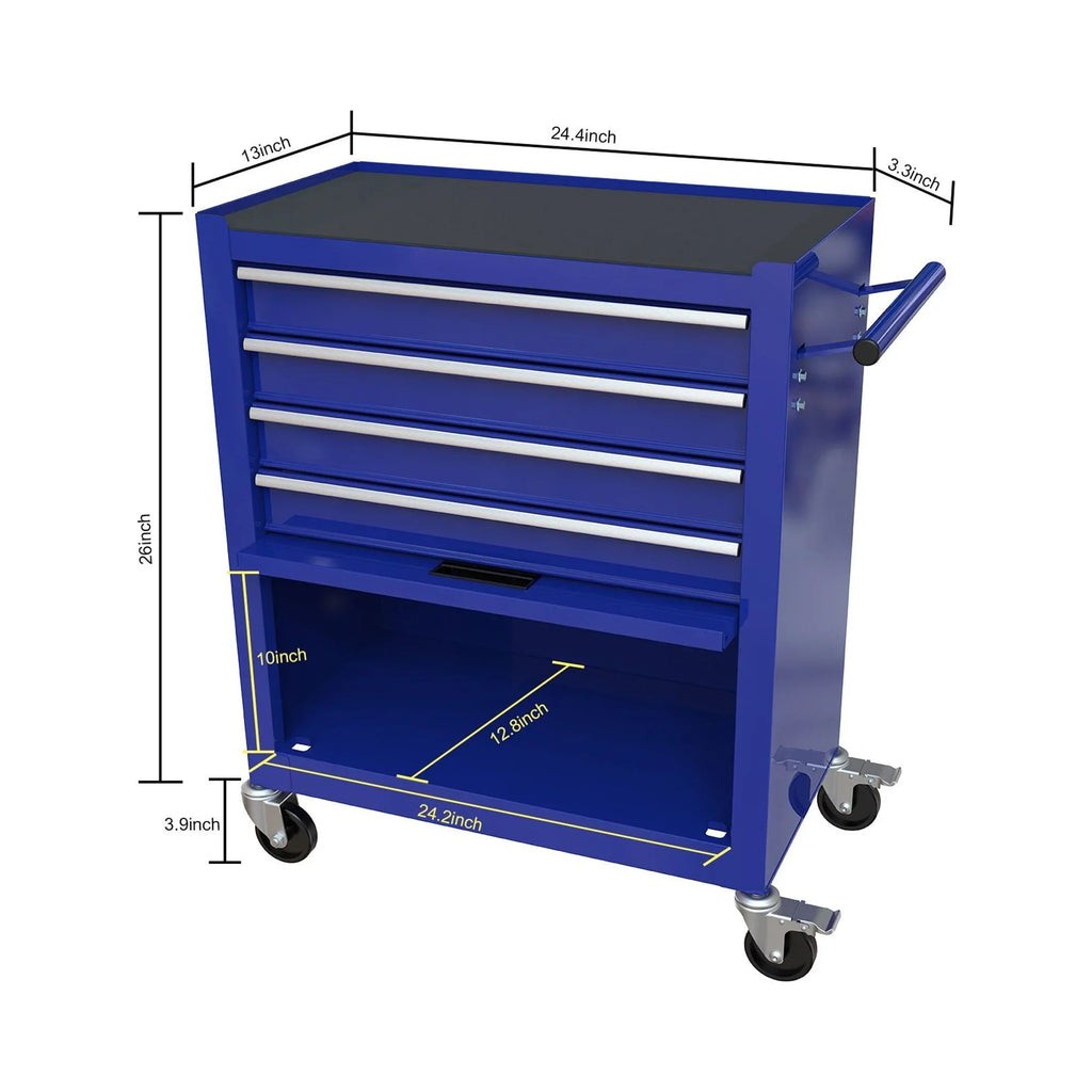 Roromall Rolling Tool Chest Removable Metal Tool Cart Storage Cabinet Tool Set with 4 Wheels Drawers and Tools
