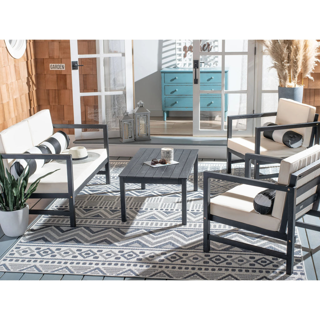 Safavieh Montez 4 Piece Outdoor Set with Accent Pillows