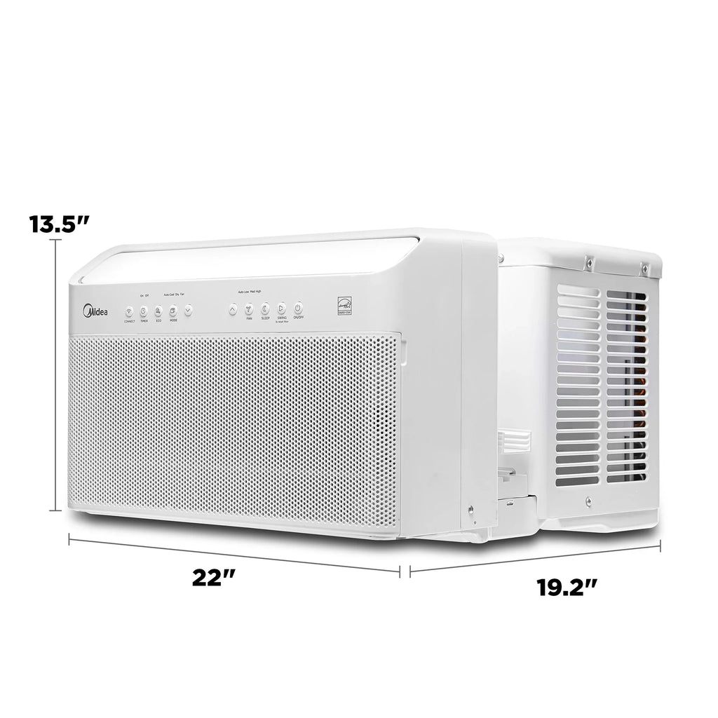 Midea 8,000 BTU Smart Inverter U-Shaped Window Air Conditioner, MAW08W1QWT-T, Updated