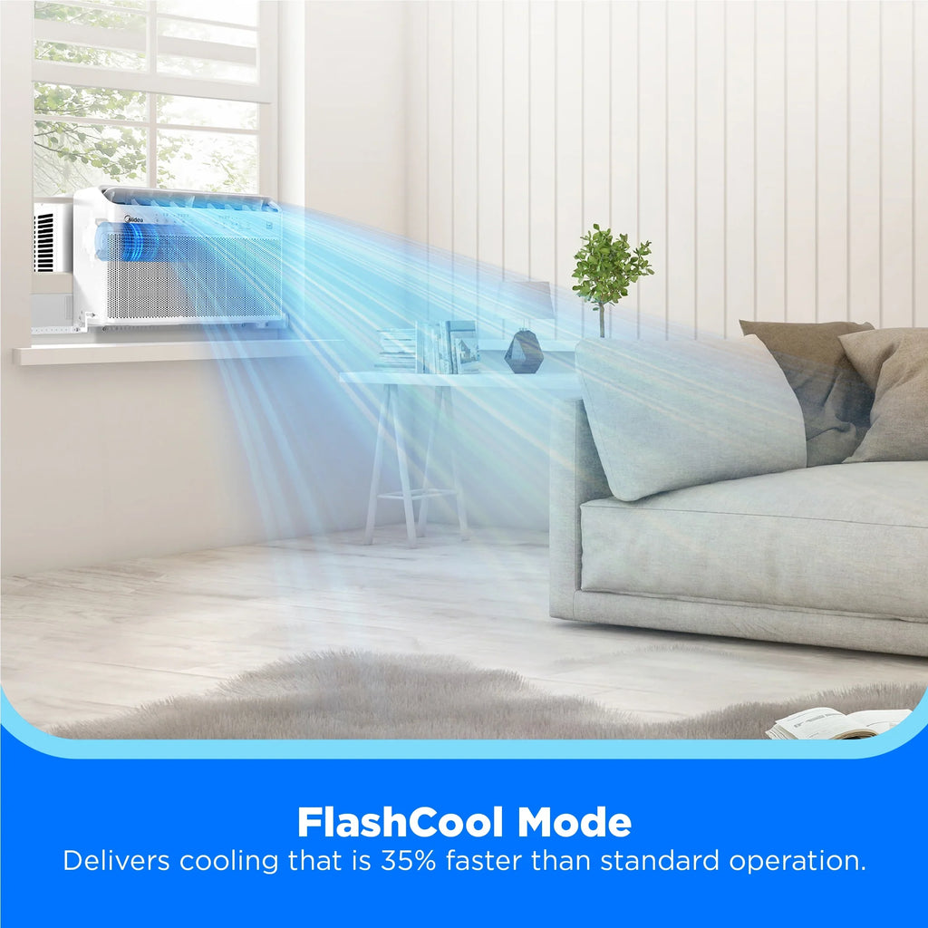 Midea 8,000 BTU Smart Inverter U-Shaped Window Air Conditioner, MAW08W1QWT-T, Updated