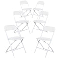 Winado 6 Pack Plastic Folding Chairs Wedding Party Event Chair White