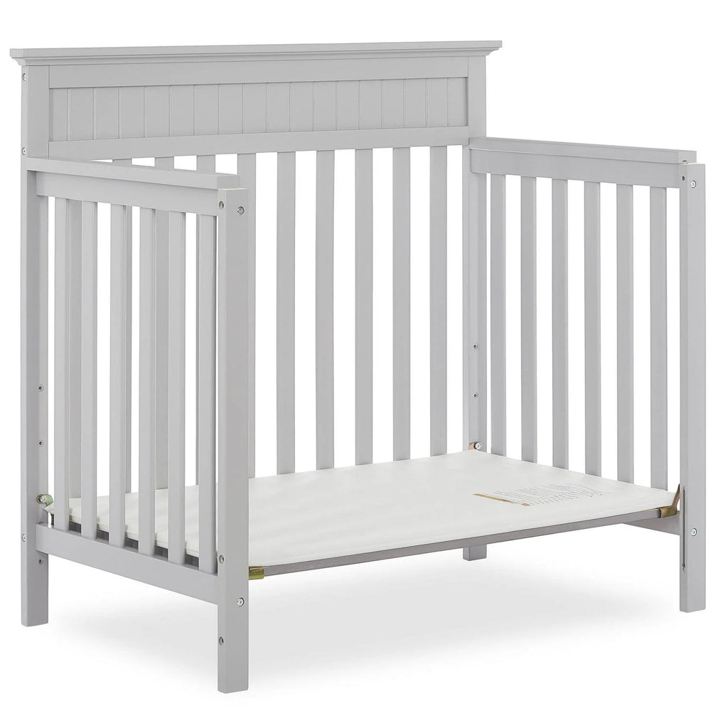 Dream On Me Harbor 4-in-1 Convertible Mini Crib in Pebble Grey. Greenguard Gold Certified