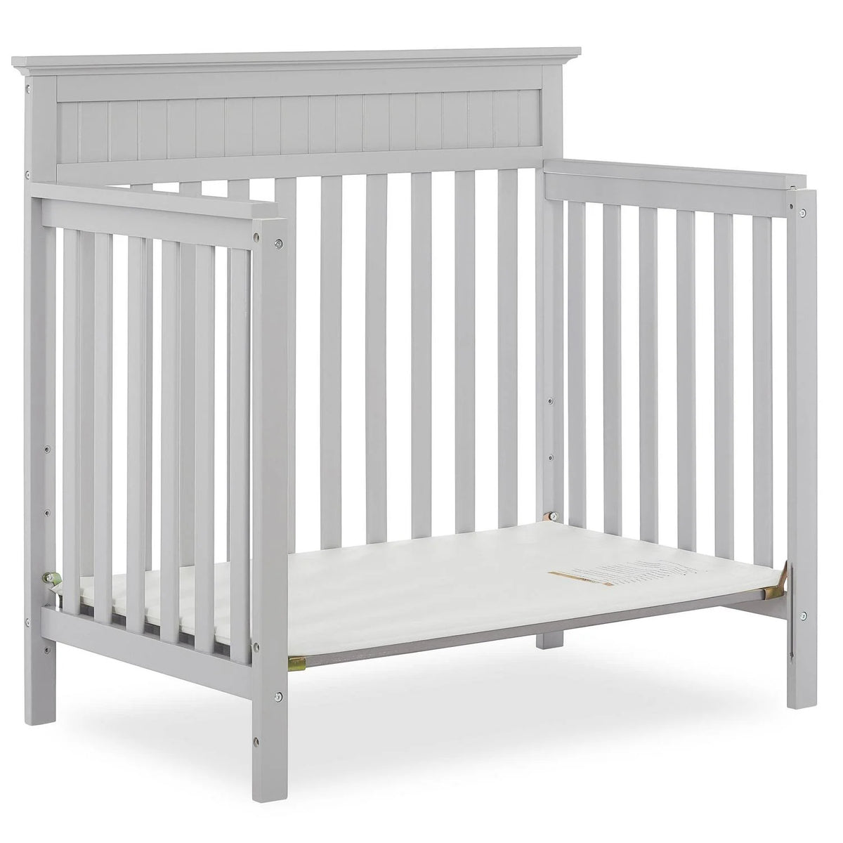 Dream On Me Harbor 4-in-1 Convertible Mini Crib in Pebble Grey. Greenguard Gold Certified