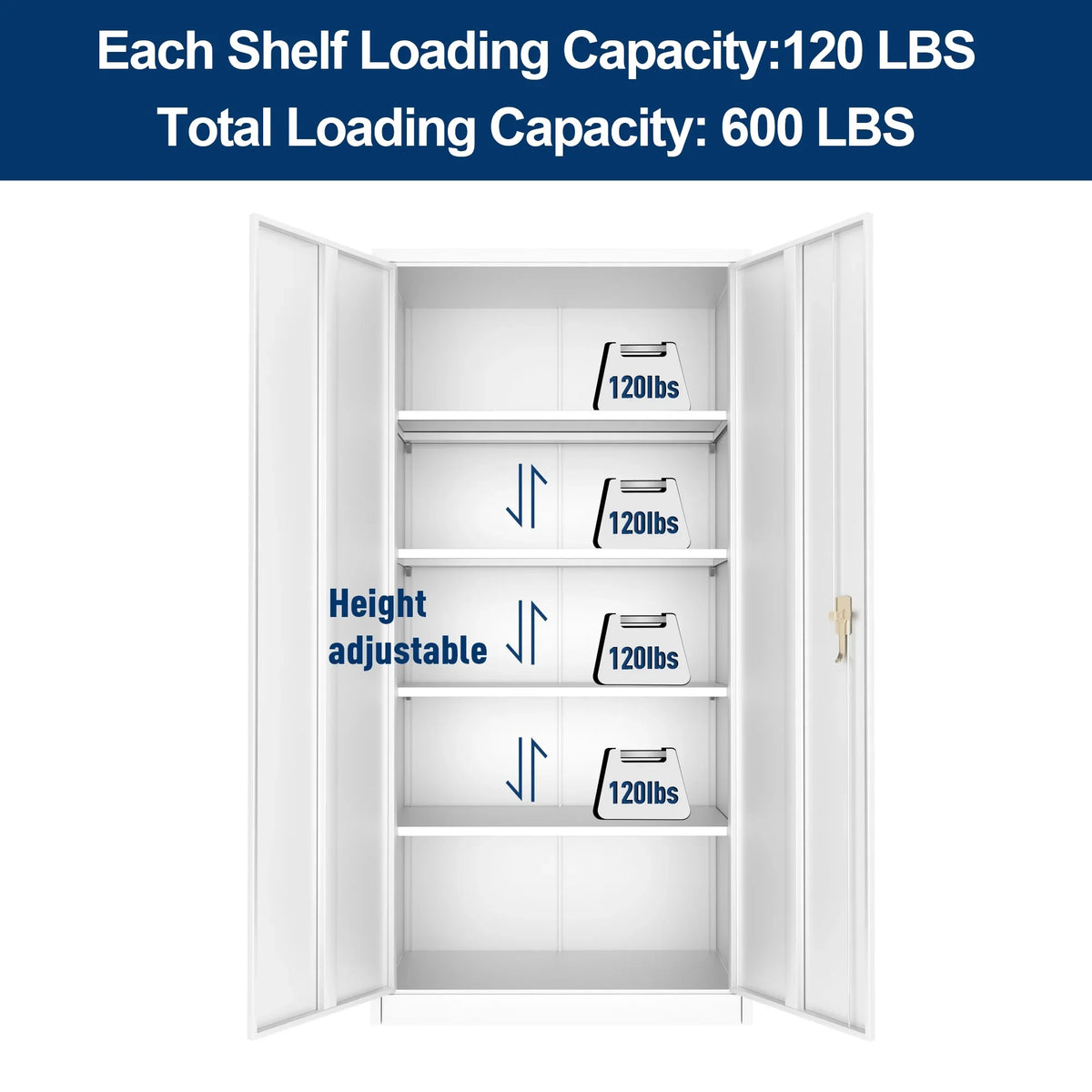 GAEANET 2 Door Metal Storage Cabinet with 5 Adjustable Shelves &Pegboard, 71" H"32" W"16" D Locking Steel Garage Cabinet, for Garage,Office,Home,Gym,School, File Cabinet,Assembly Required, Black
