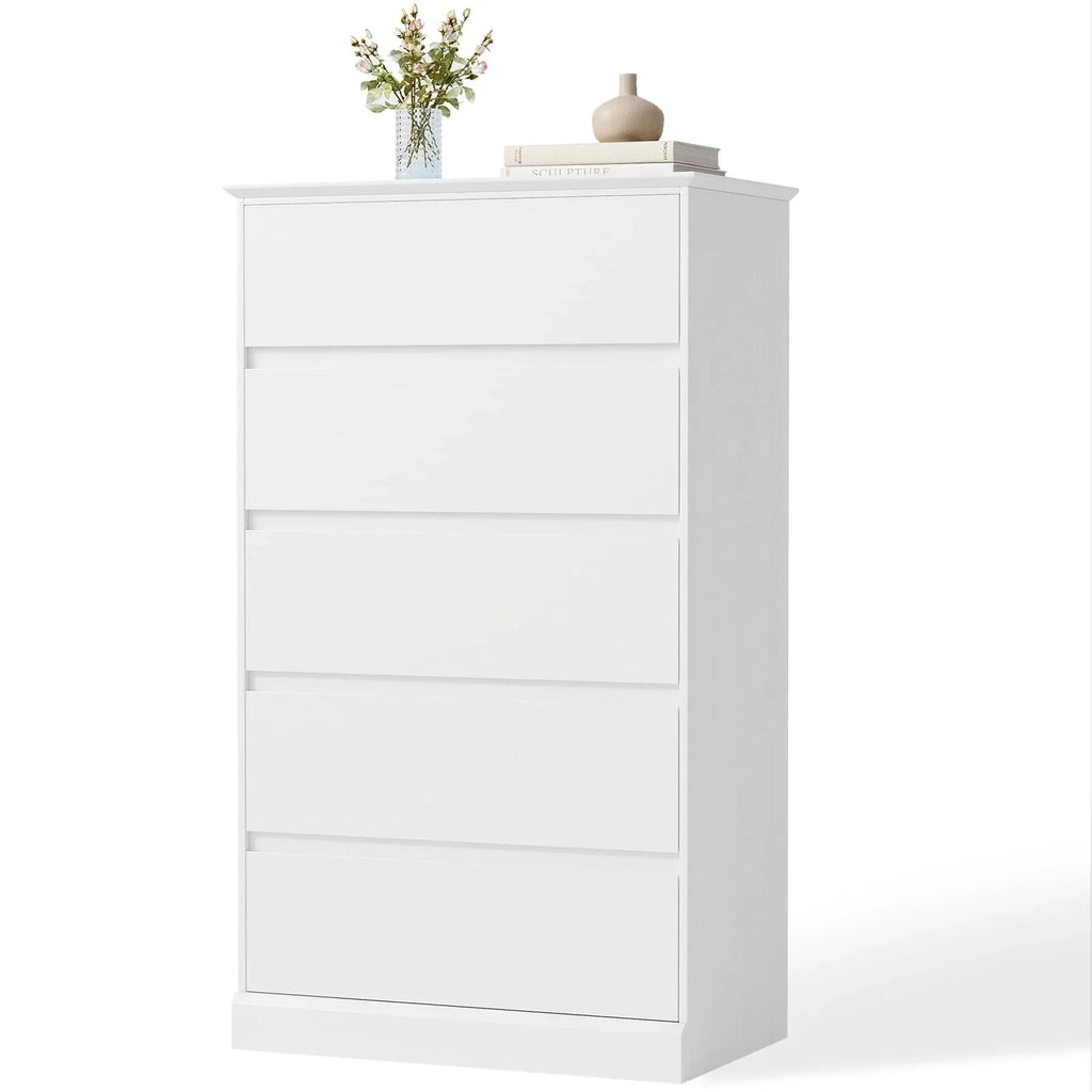 2 PCS Dresser for Bedroom, 5 Drawer Dresser Black Chest of Drawers for Living Room Dressing Room Entryway -2PCS