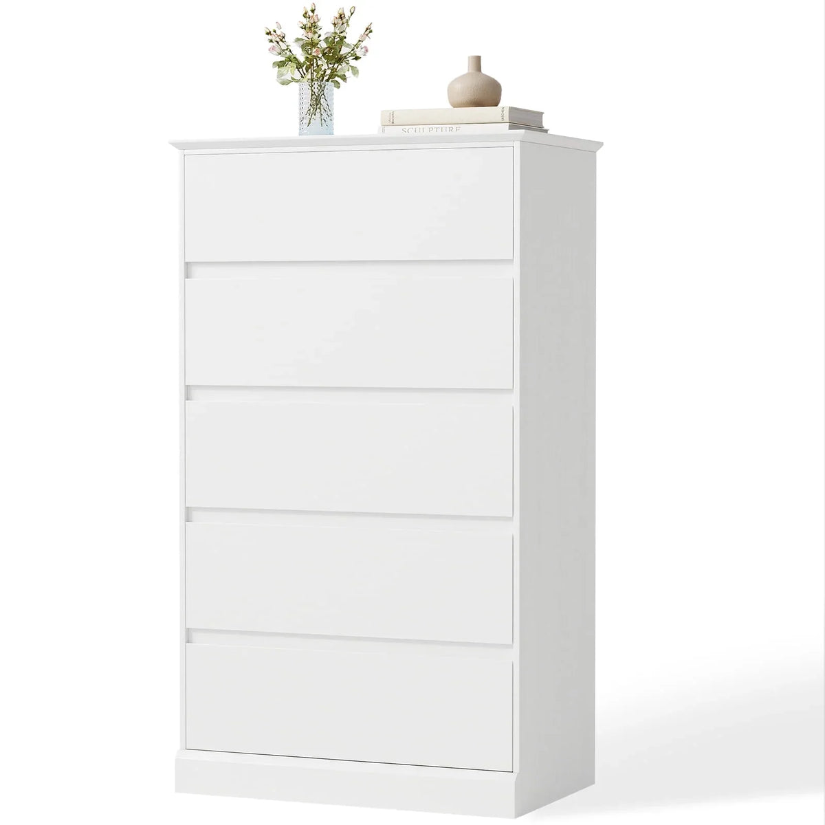 2 PCS Dresser for Bedroom, 5 Drawer Dresser Black Chest of Drawers for Living Room Dressing Room Entryway -2PCS