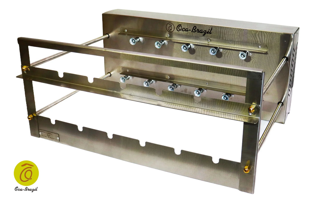 Brazilian BBQ Charcoal Grill - 11 Skewers - Rotisserie System - Oca-Brazil