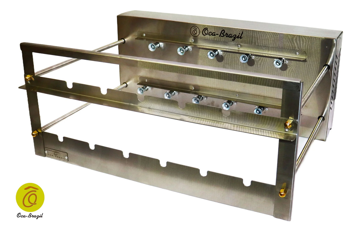 Brazilian BBQ Charcoal Grill - 11 Skewers - Rotisserie System - Oca-Brazil