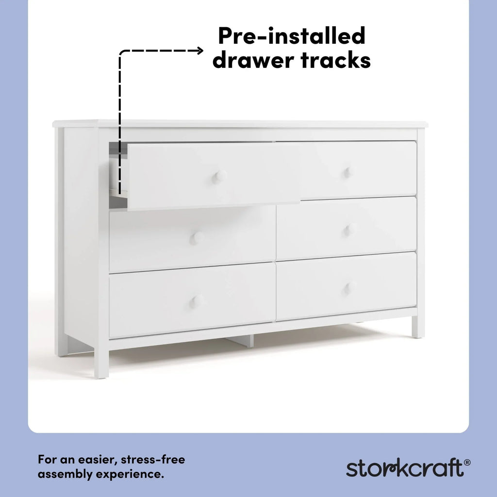 Storkcraft Alpine 6 Drawer Nursery Double Dresser, Olive