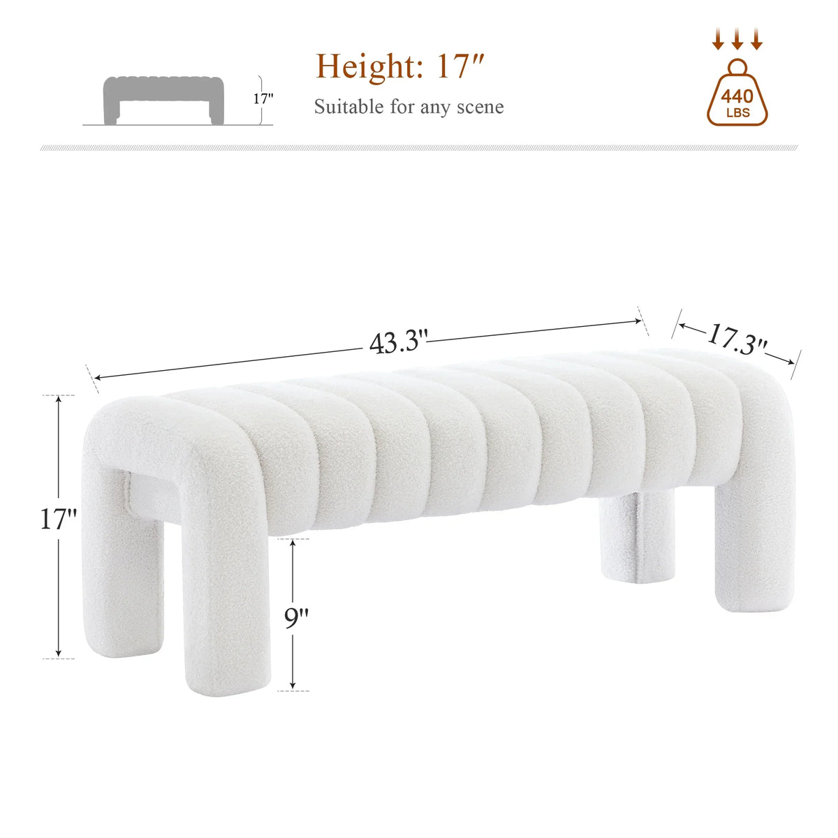 Zesthouse 63" End of Bed Bench, Linen Tufted Upholstered Ottoman Bench with Padded Seat and Solid Wood Leg, Modern Entryway Bench for Bedroom, Living Room, Beige