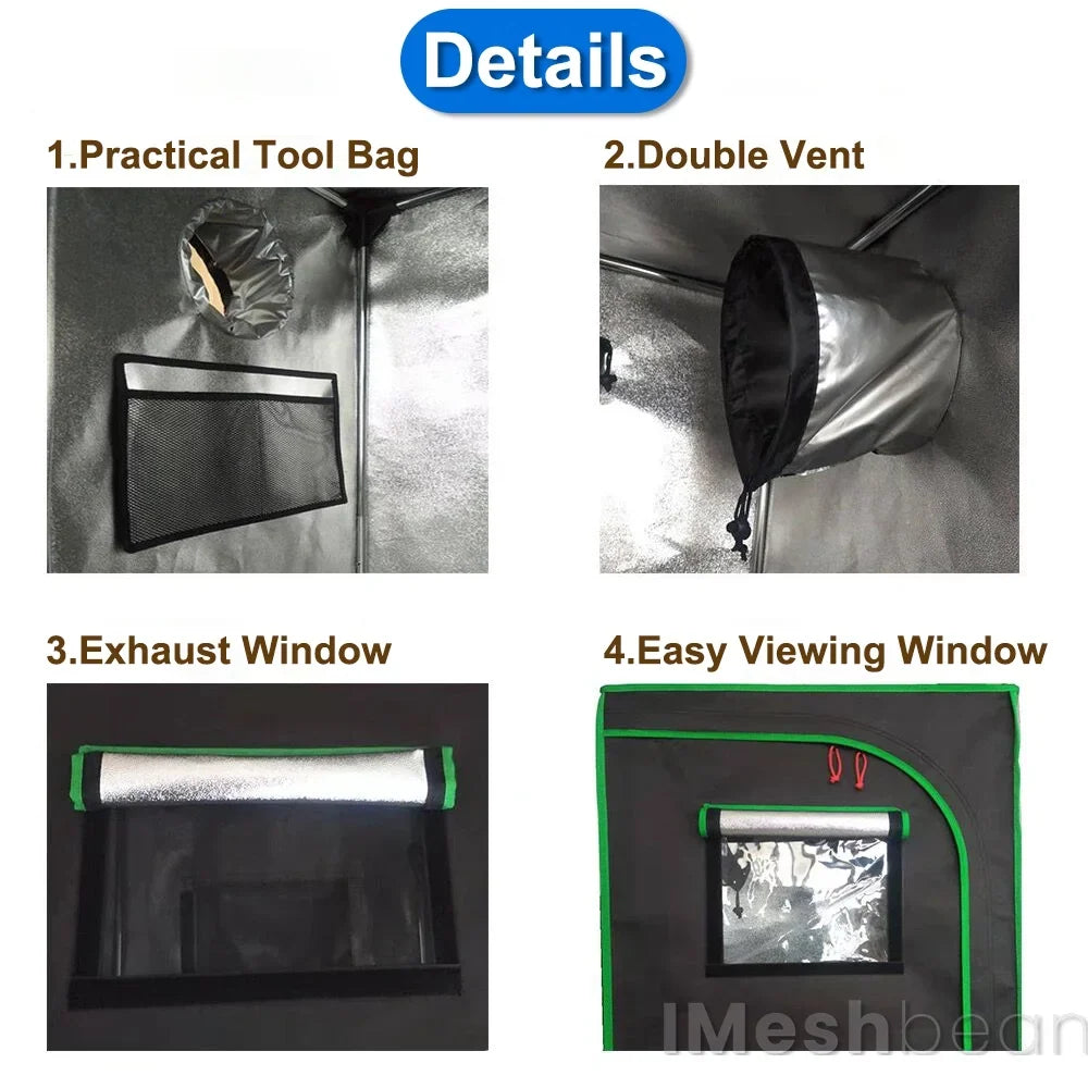 iMeshbean Upgraded 24"x24"x55" Complete Grow Tent Kit w/LED Full Spectrum Grow Light+Ventilation Inline Fan+Carbon Filter+Timer+Thermostat