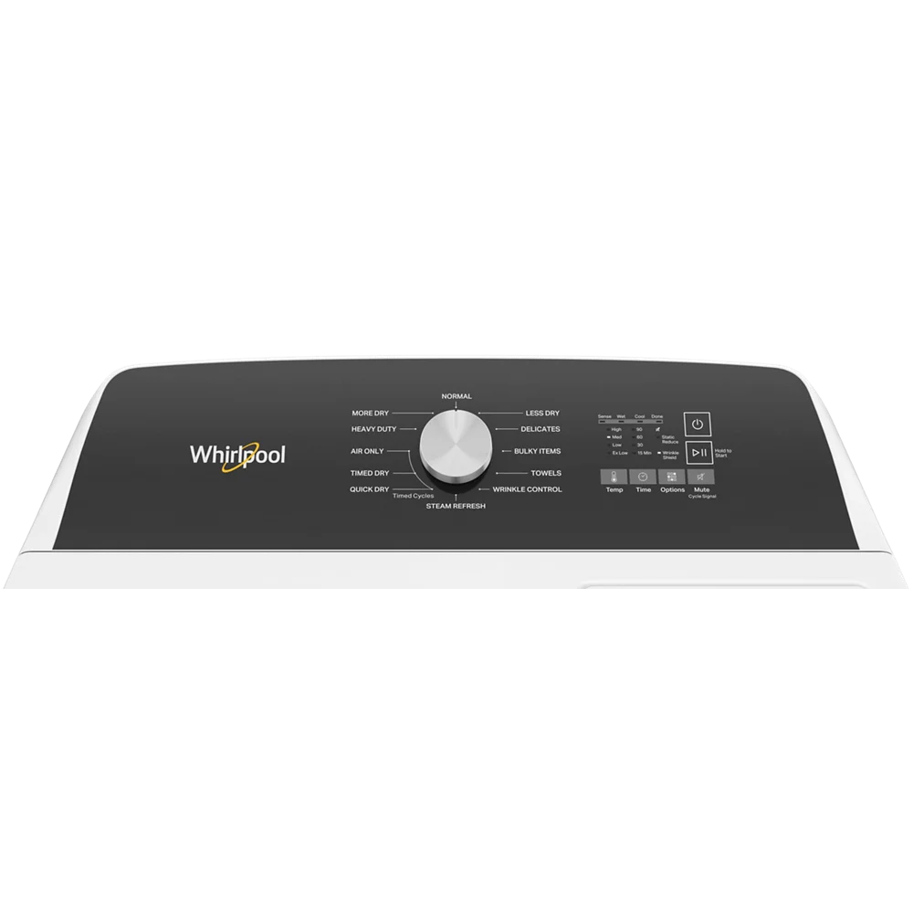 Whirlpool. WED5050LW 7.0 Cu. ft. Top Load Electric Moisture Sensing Dryer with Steam