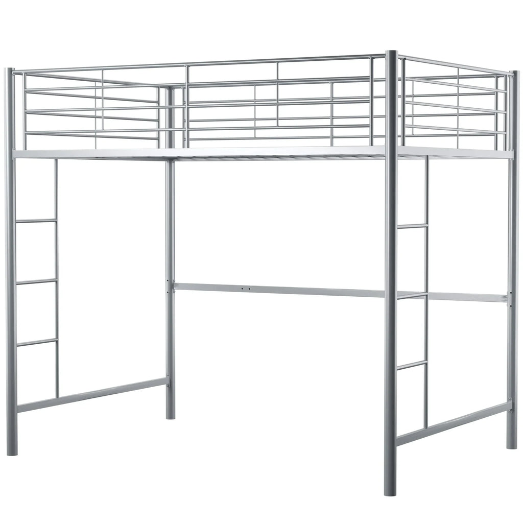 Walker Edison Sunset Modern Powder-Coated Steel Metal Full Loft Bunk Bed - Black