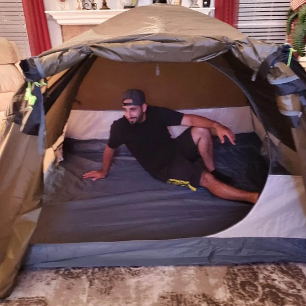 Night Cat Camping Tent 2-3 Man with Porch Family Backpacking Tent Double Layers