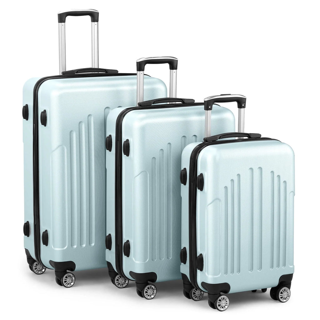 Red 3-Piece Hardshell Spinner Luggage Set (20in, 24in, 28in) - Large ABS Suitcase Set with 8 Wheels, Lightweight & Durable for Travel