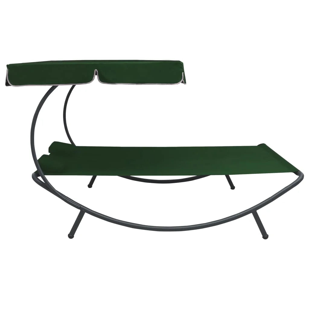 vidaXL Outdoor Double Chaise Lounge Patio Lounge Bed with Canopy and Pillows