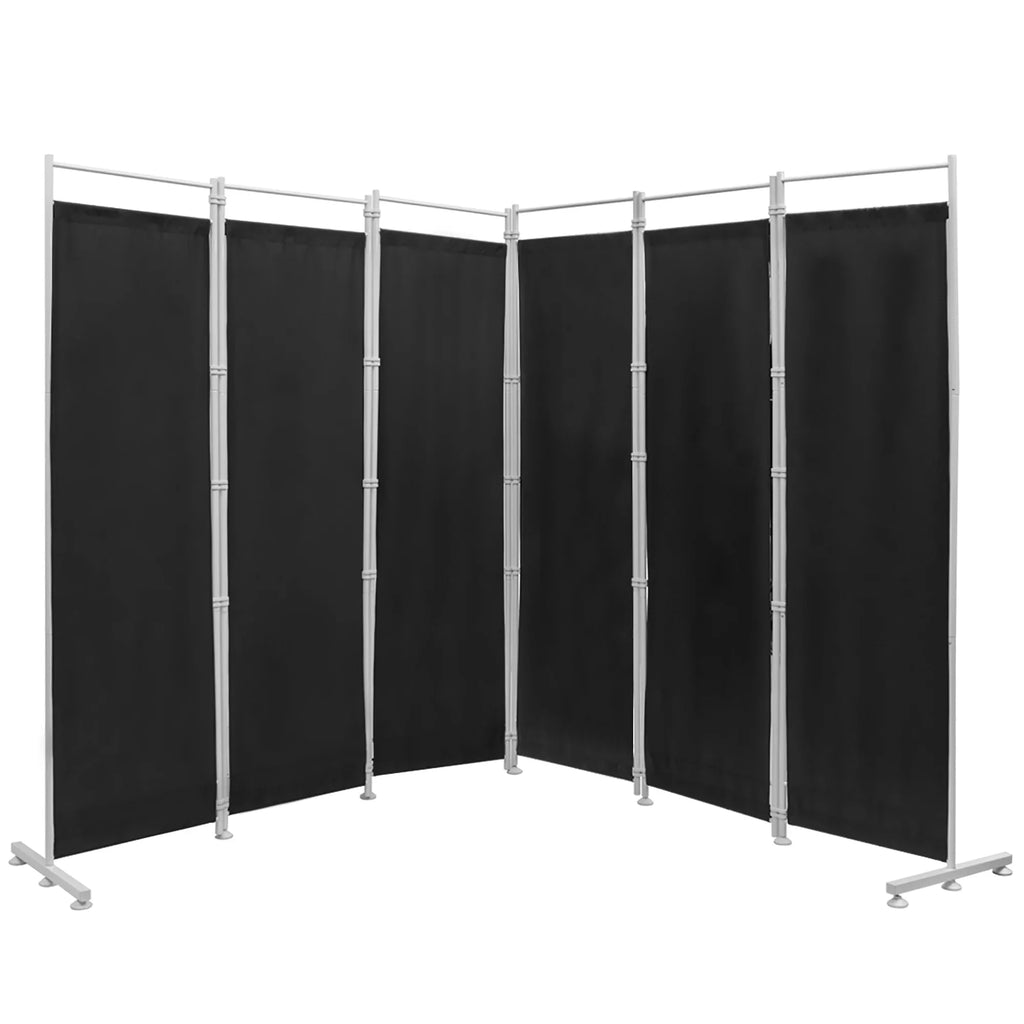 Costway 6-Panel Room Divider Folding Privacy Screen w/Steel Frame Decoration Brown