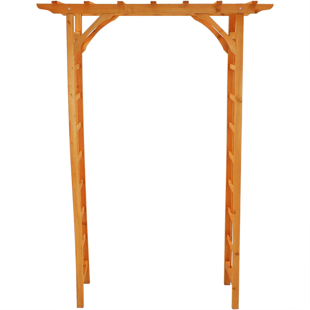 Sunnydaze 78.5" Brown Wooden Garden Arbor Walkway Wedding Arch, Weather-Resistant Finish