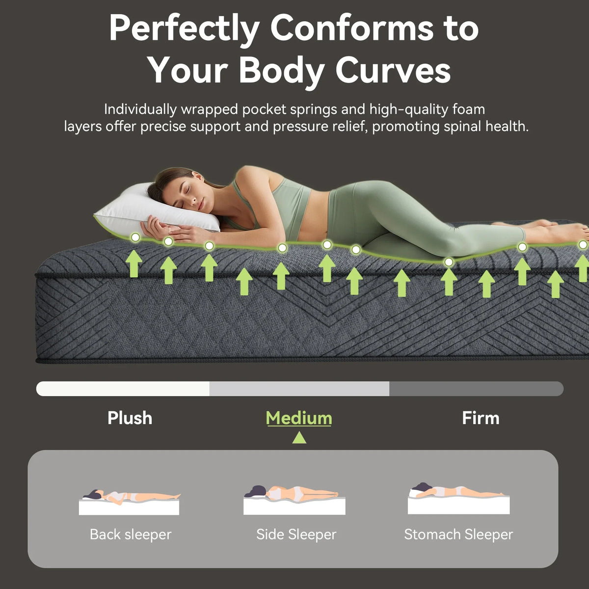 LIBORIA Queen Mattress, 10 inch Cooling Gel Memory Foam, Pocket Spring Hybrid Mattress in a Box, Pressure Relief, CertiPUR-US Certified