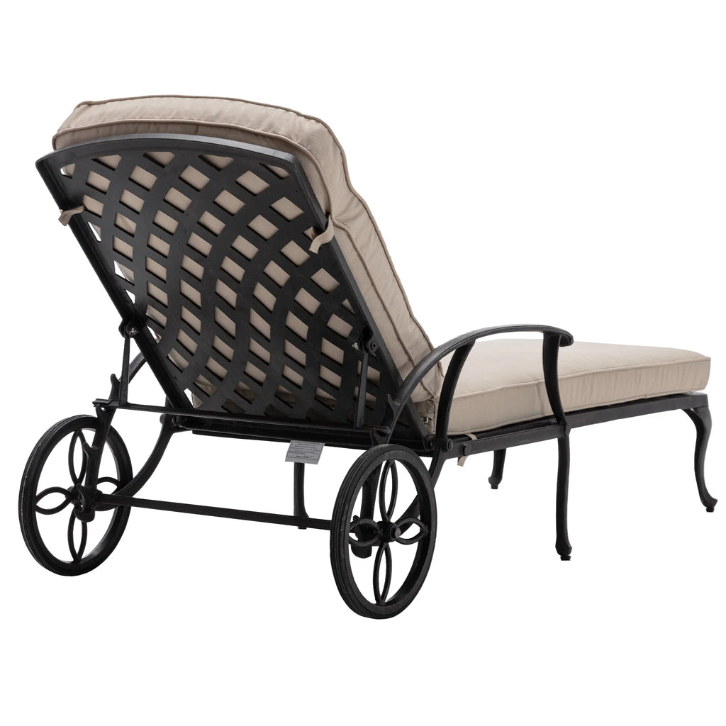 Homefun Aluminum Weatherproof Outdoor Chaise Lounge, Antique Bronze