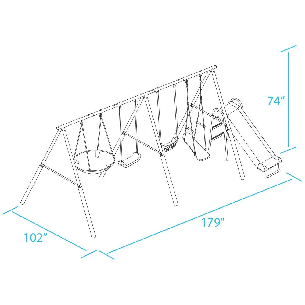 XDP Recreation Surf N Swing Set with Wave Slide. Super Disc Swing. Swing Seat. Stand R Swing. & Surf N Board Swing