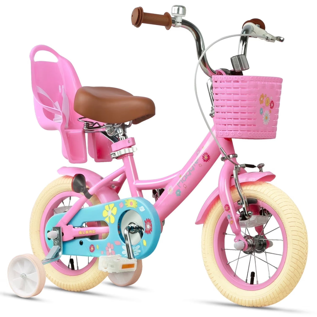 Glerc Maggie 12 inch Kids Girls Bike for Ages 2-4 Years Child, Peach