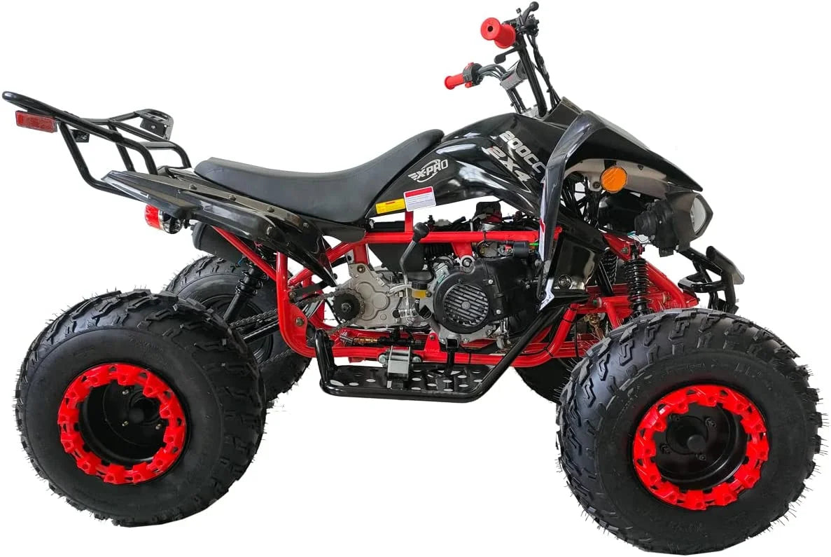 X-Pro Brand New 200cc Gas ATV, Automatic Transmission with Reverse LED Headlights Big 23"/22" Tires
