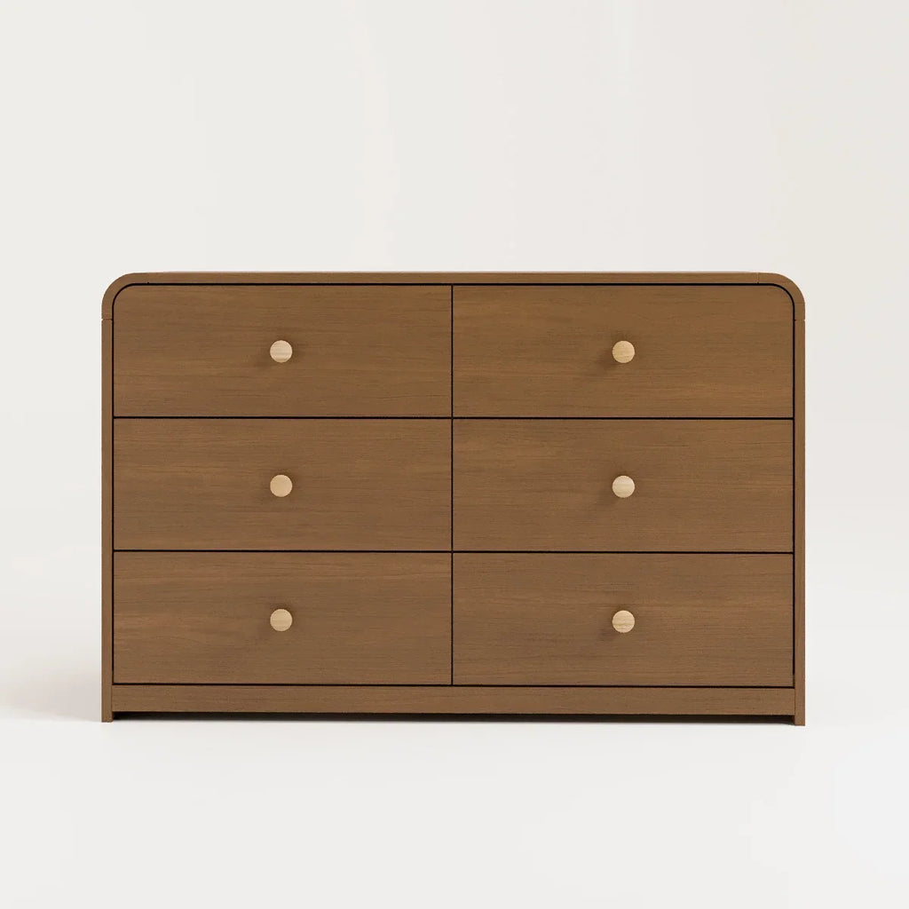Storkcraft Santos 6 Drawer Nursery Double Dresser, White