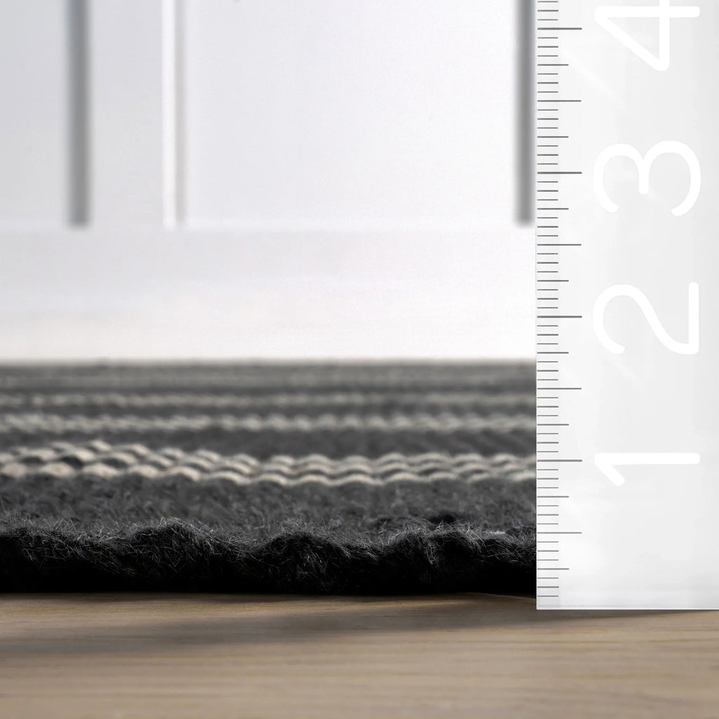 Rugs USA Hawthorn Striped Wool Area Rug, 4' x 6', Hawthorn Ivory