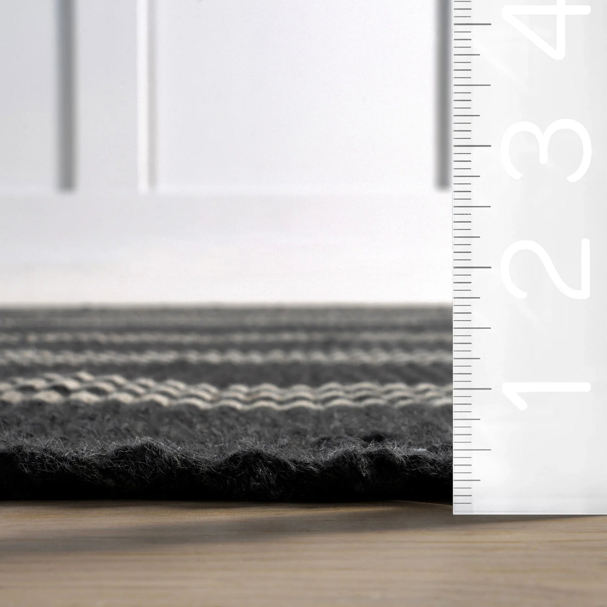 Rugs USA Hawthorn Striped Wool Area Rug, 4' x 6', Hawthorn Ivory