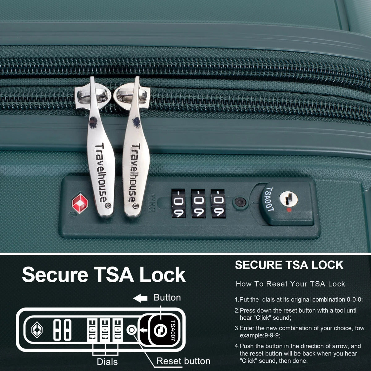 3 Pieces Luggage Set (20/24/28), Expandable PP Lightweight Hardshell Durable Suitcase with 4 Double 360 Degrees Mute Spinner Wheels and TSA Lock for Men Women, Black