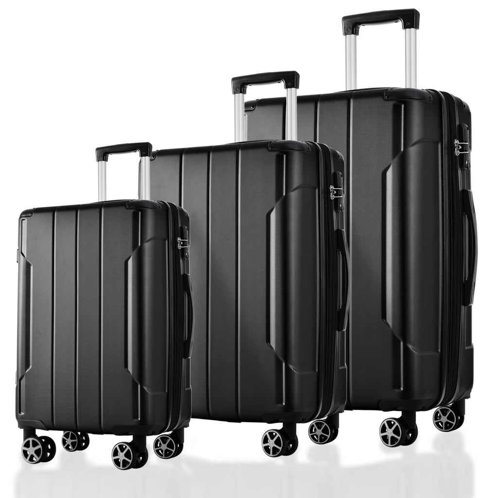 Luggage Sets 3 Piece, Expandable Hard shell ABS Suitcases with Double Spinner, Travel luggage Set