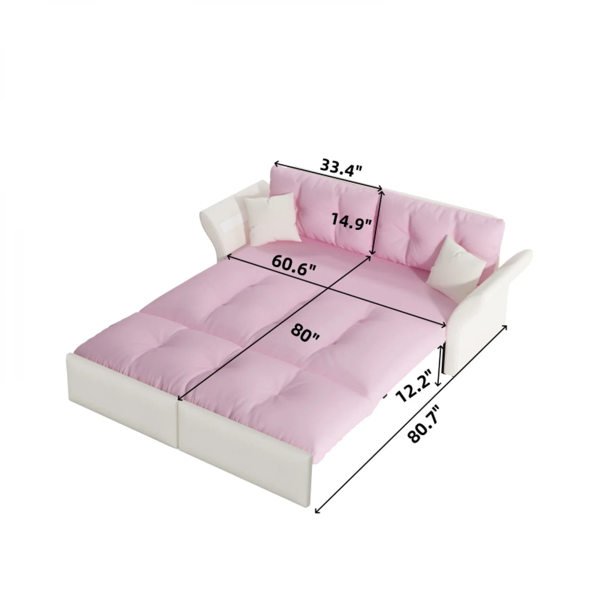 66" Queen Pull Out Sofa Bed, 3-in-1 Convertible Sleeper Sofa with Side Storage,Multi-Functional Velvet Loveseat Bed for Living Room,Bedroom