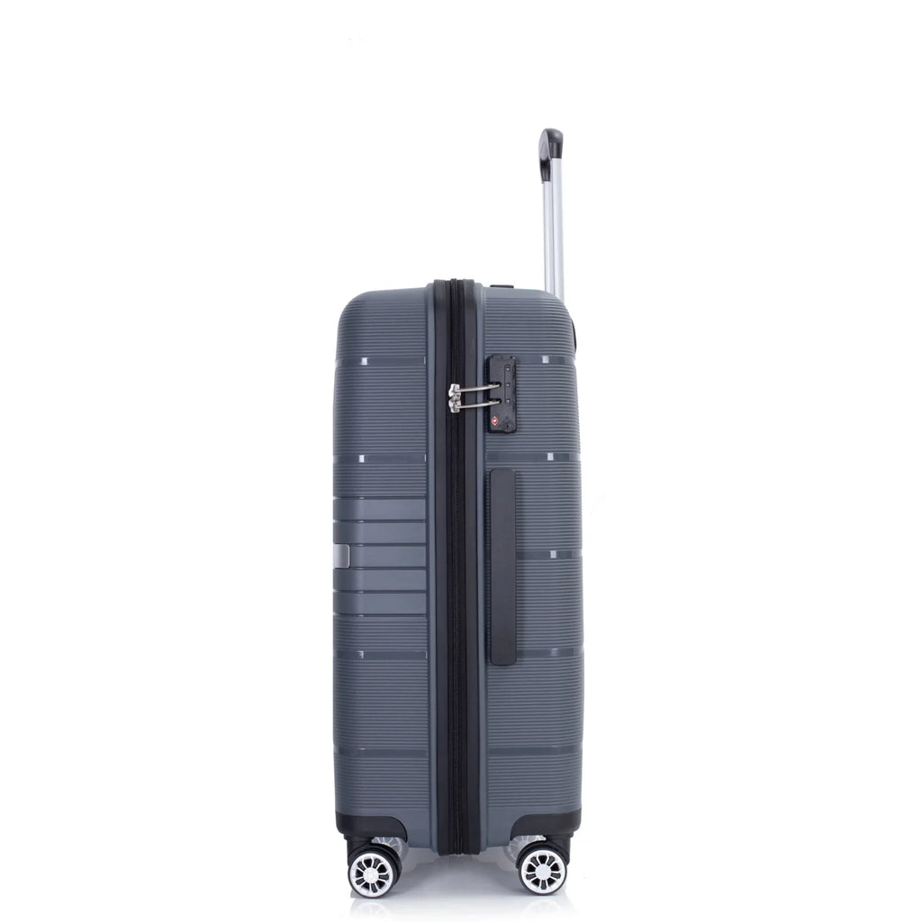 Lightweight PP Suitcase Sets with Spinner Wheels TSA Lock, Hardshell Luggage Sets for Travel Trips, 3-Piece Set (20in/24in/28in), Light Green