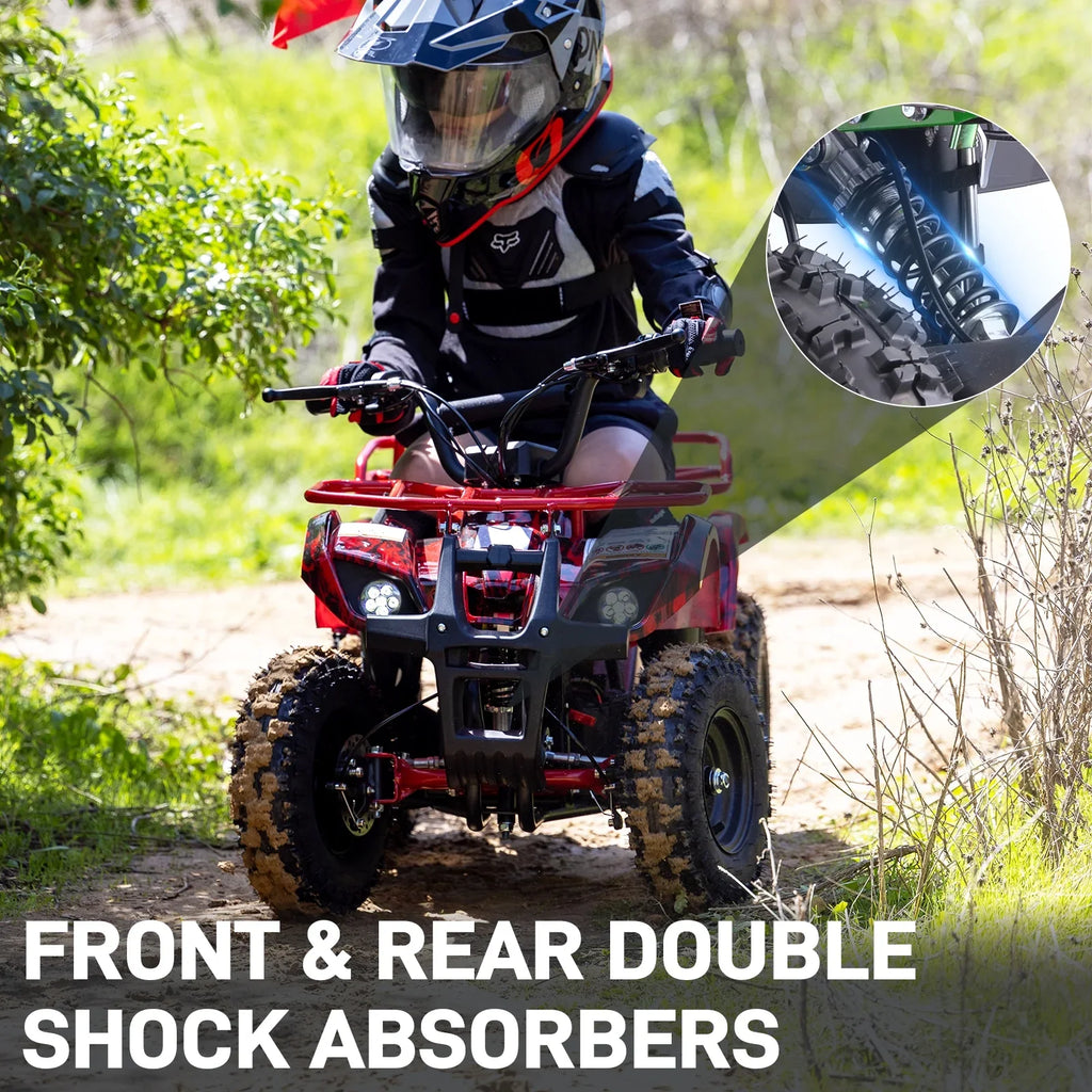 Aoemoe 500W 36V Battery-Powered Ride-On Off-Road 4-Wheeler �C 15 Mile Range, Flame