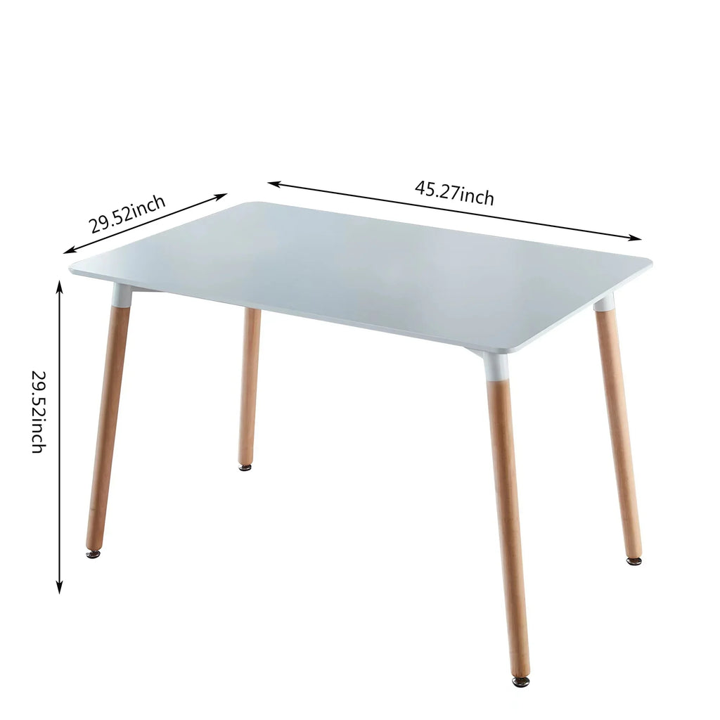 PORKISS Round Dining Table for 4 People, Wood Kitchen Dining Table with Metal Legs, Modern Dining Room Tables for Kitchen Living Room, White #2