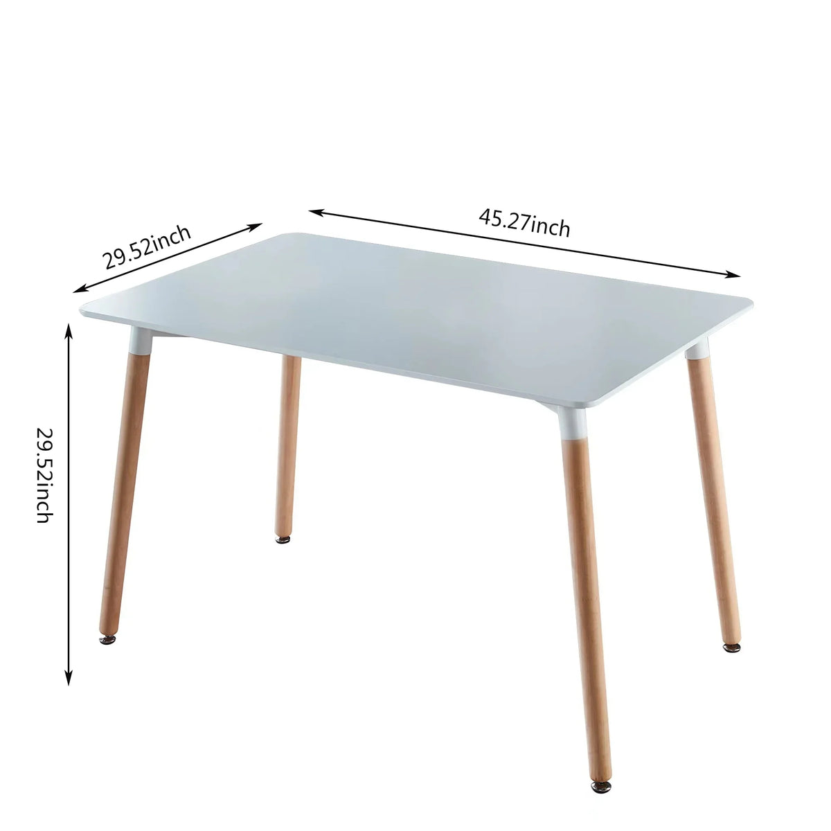 PORKISS Round Dining Table for 4 People, Wood Kitchen Dining Table with Metal Legs, Modern Dining Room Tables for Kitchen Living Room, White #2