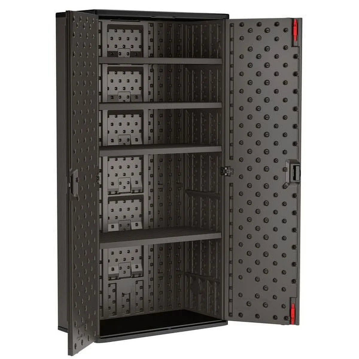 Suncast 80-inch x 40-inch 4-Shelf Storage Cabinet Locker, Black, Resin, Garage Cabinet