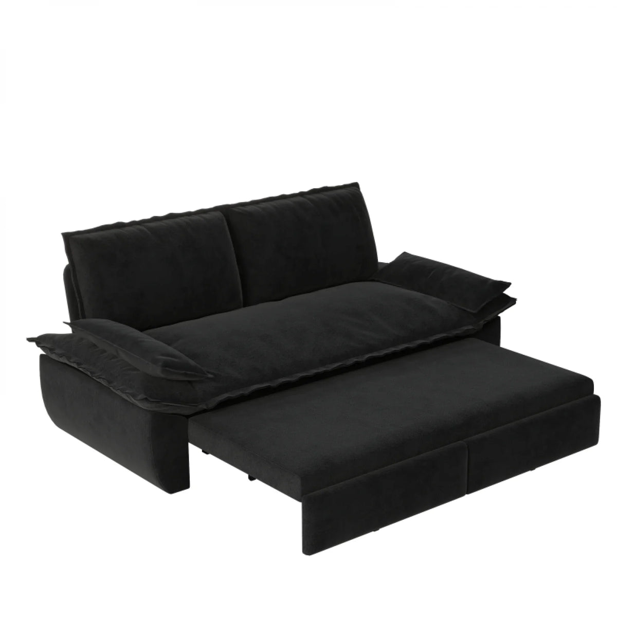 66" Queen Pull Out Sofa Bed, 3-in-1 Convertible Sleeper Sofa with Side Storage,Multi-Functional Velvet Loveseat Bed for Living Room,Bedroom