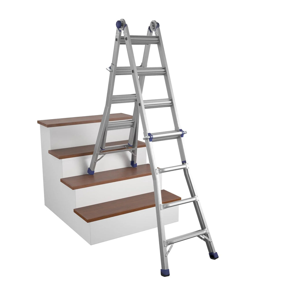 COSCO 18ft Reach Height Aluminum Multi-Position Ladder,300 lb. Load Capacity Type IA Duty Rating