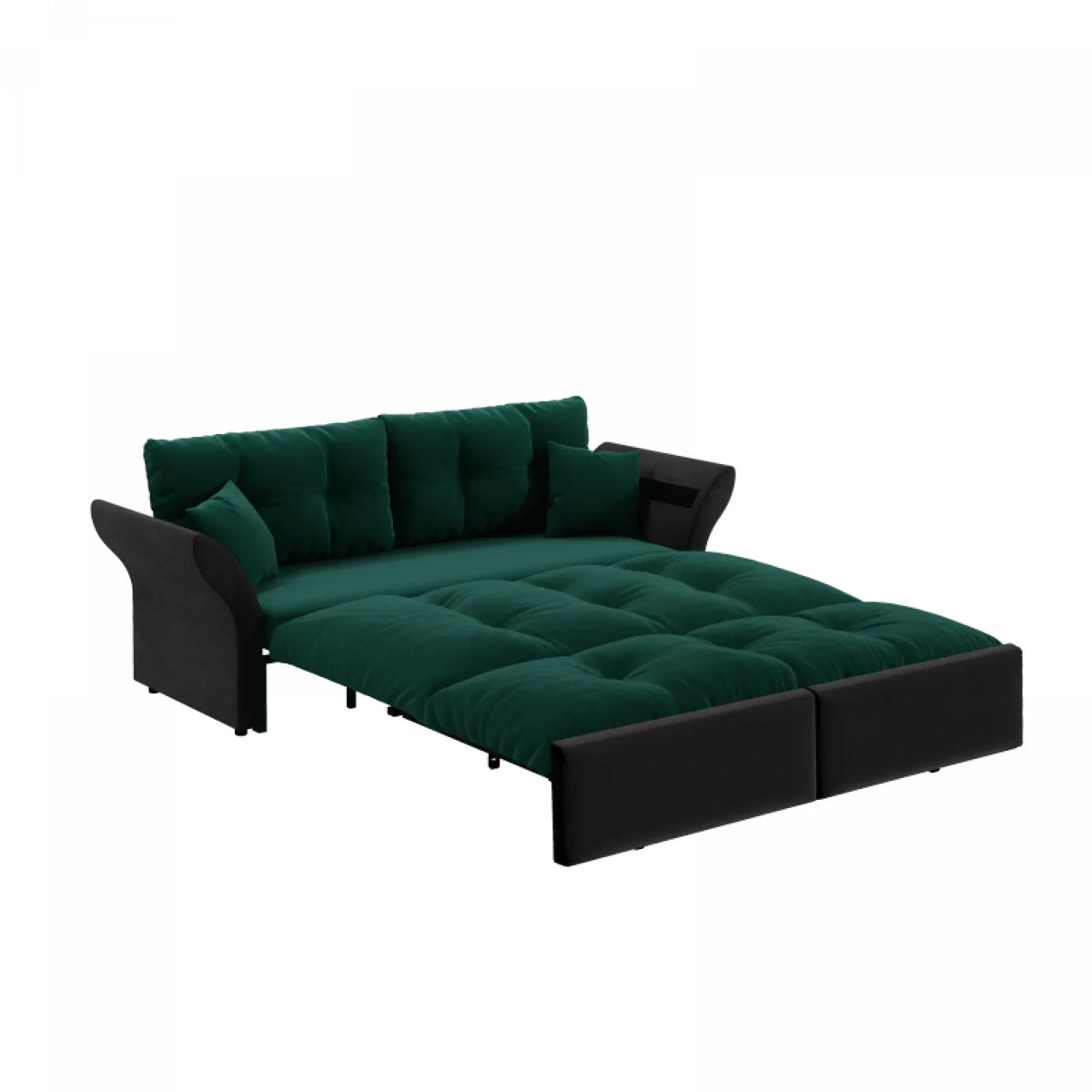 66" Queen Pull Out Sofa Bed, 3-in-1 Convertible Sleeper Sofa with Side Storage,Multi-Functional Velvet Loveseat Bed for Living Room,Bedroom