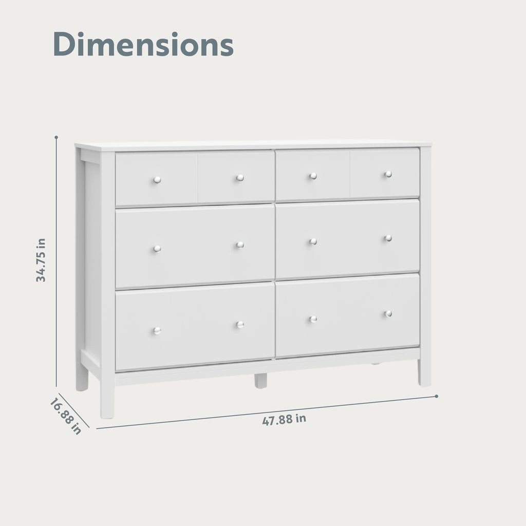 Storkcraft Horizon 6 Drawer Nursery Double Dresser, Driftwood