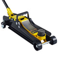 KFFKFF Low Profile Floor Jack,2.5 Ton(5500 lbs) Slim Profile, Durable Steel Racing Lift with Single Piston Pump, Range 3.35"-14.96""Black+Yellow