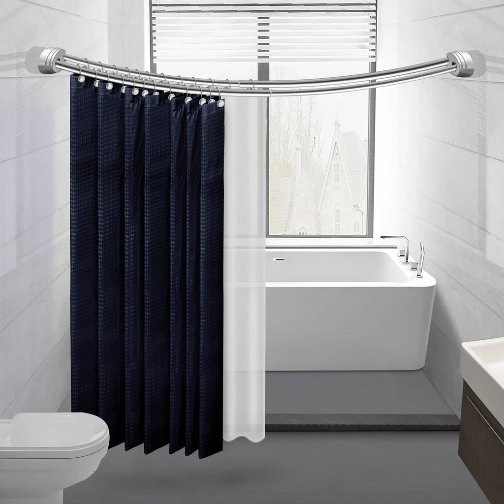 Utopia Alley Rustproof Wall Mounted Aluminum Double Curved Shower Curtain Rod, Screw Mount Rod, Secure Than Tension, Adjustable Shower Rod from 45" to 72", Includes shower liner & hooks (Bronze)