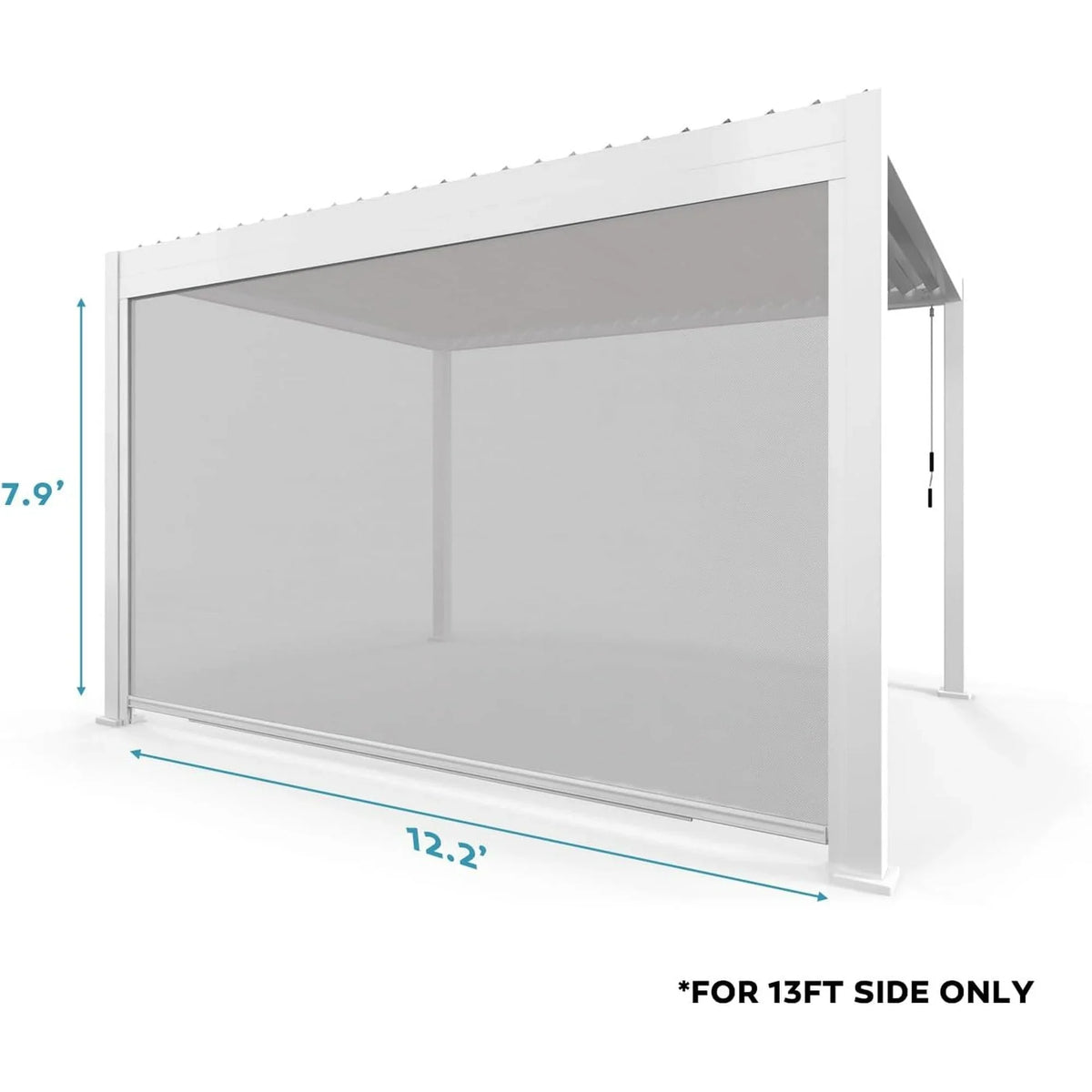 Mirador 111S Pergola Accessories, 1/3 10' Side Aluminum Deco Wall Screen, Charcoal (Not Pergola)