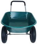 GIANNA Dual-Wheel Garden Cart, Heavy-Duty Yard Wheelbarrow with Built-in Stand for Lawn, Gardening, and Construction �C Green
