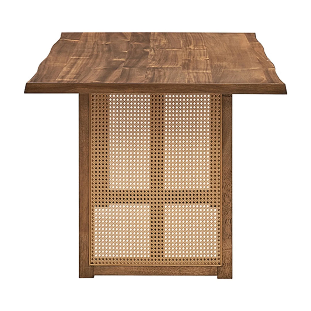 70.87 Inch Rectangular Waves Dining Table,Wooden Dining Table for 6 Persons,Mid Century Modern Large Kitchen Table for Living Room,Bohemian Dining Table