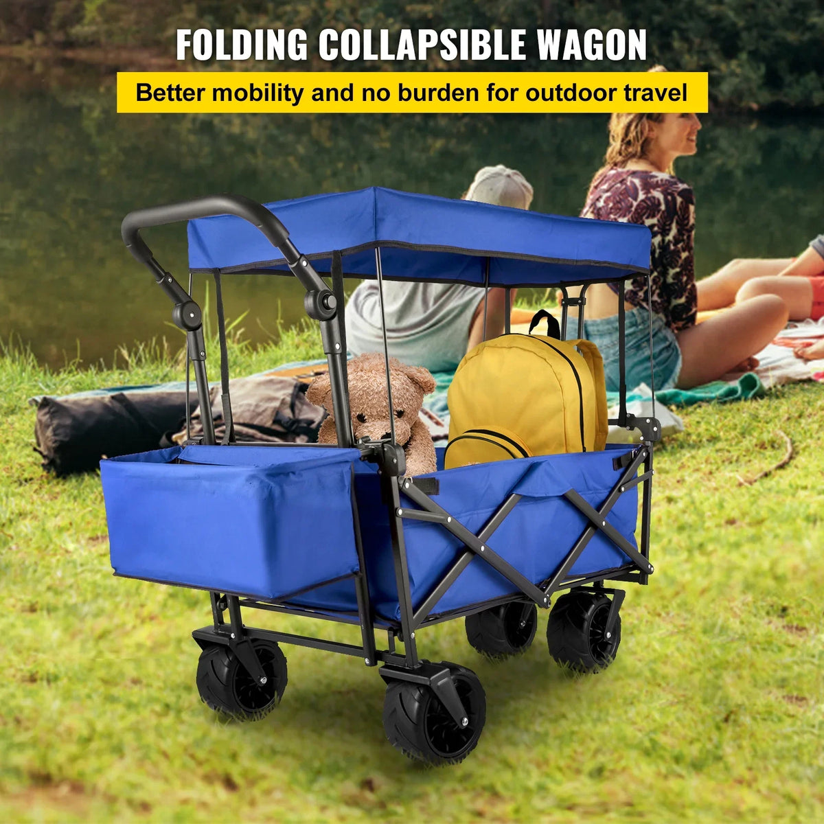 VEVOR 220.5 lbs Capacity Collapsible Wagon Cart with Foldable