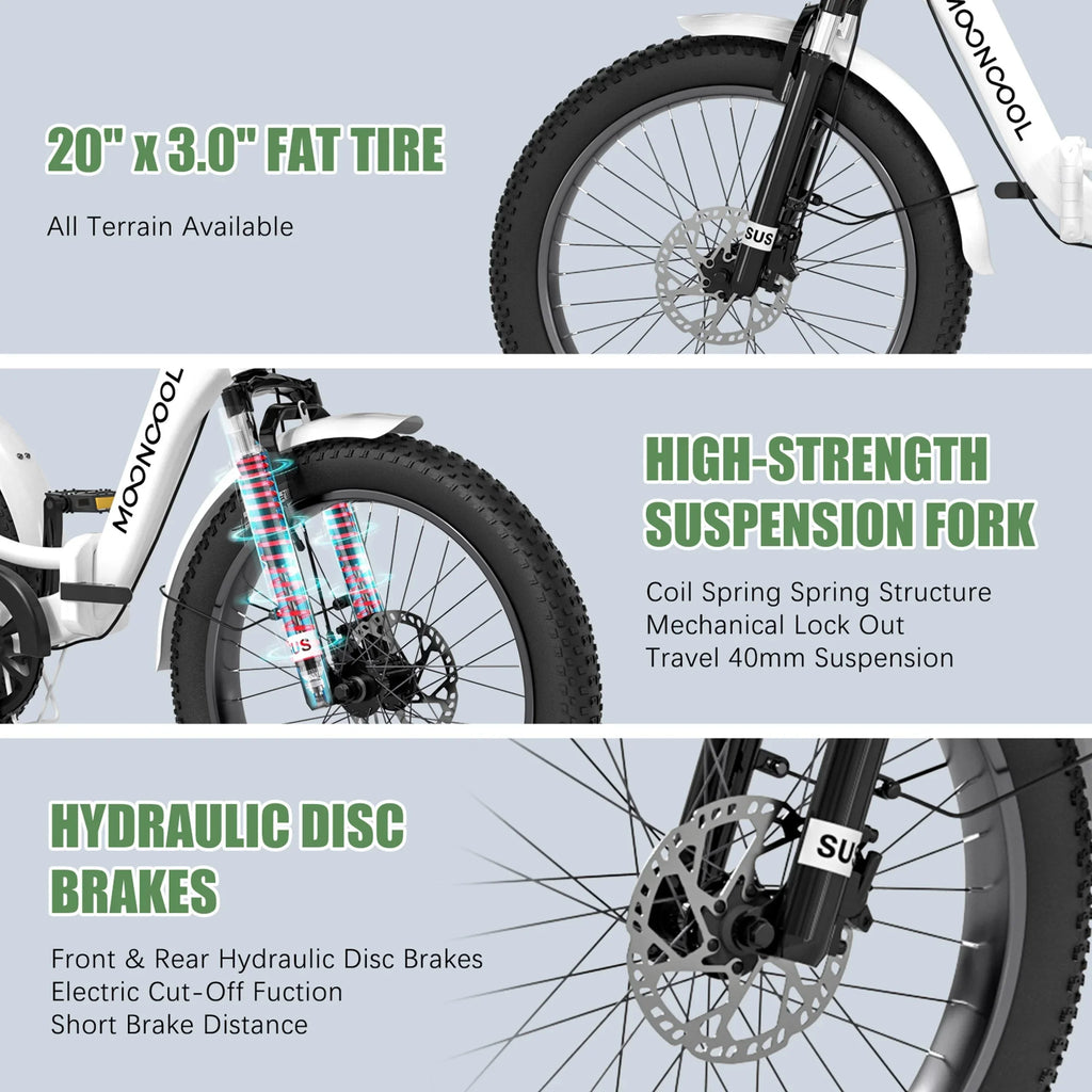 ABORON 3.0 Fat Tire Electric Trike for Senior Foldable E-Bike, 500W Motorized Tricycle Adult 20" Folding 3 Wheel Electric Commute Bike Trike w/48V Battery and Storage Baskets,